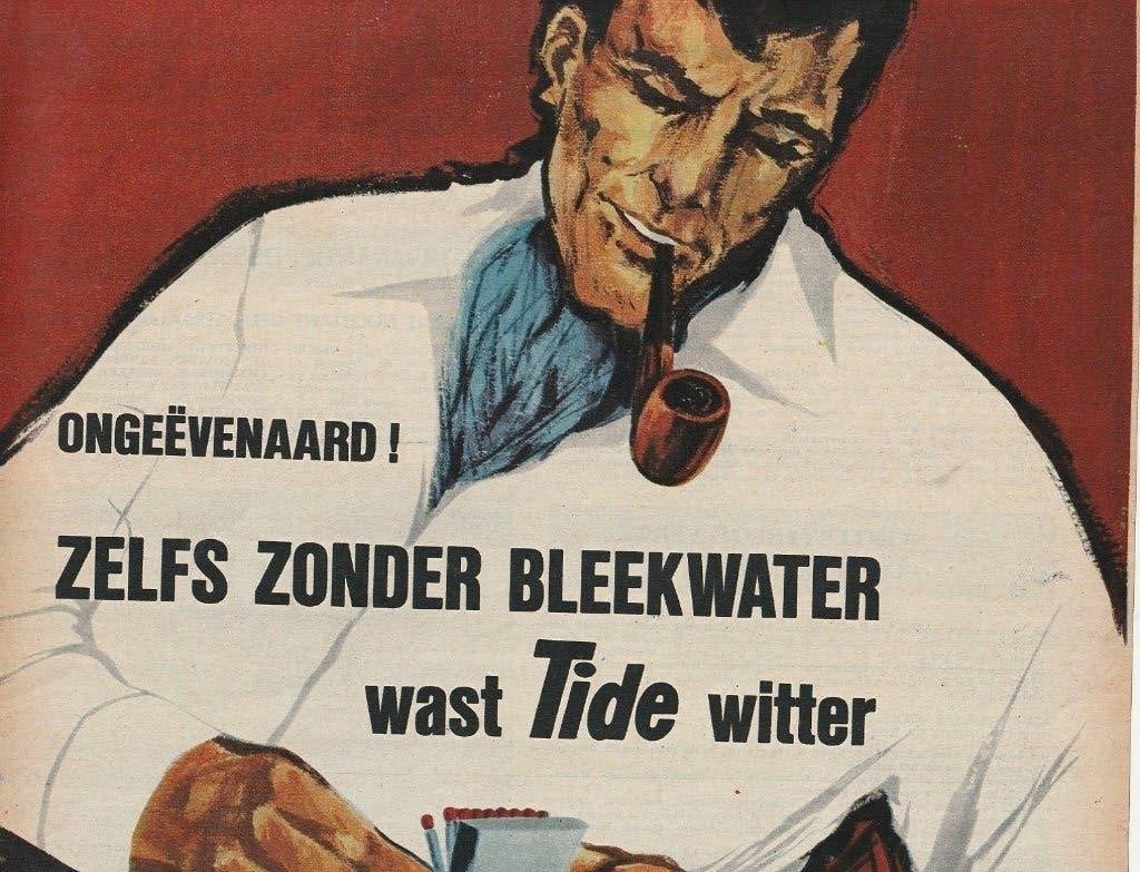 Retro reclame 1964 Tide wasmiddel wast altijd witter, Verzamelen, Verzenden, Overige typen