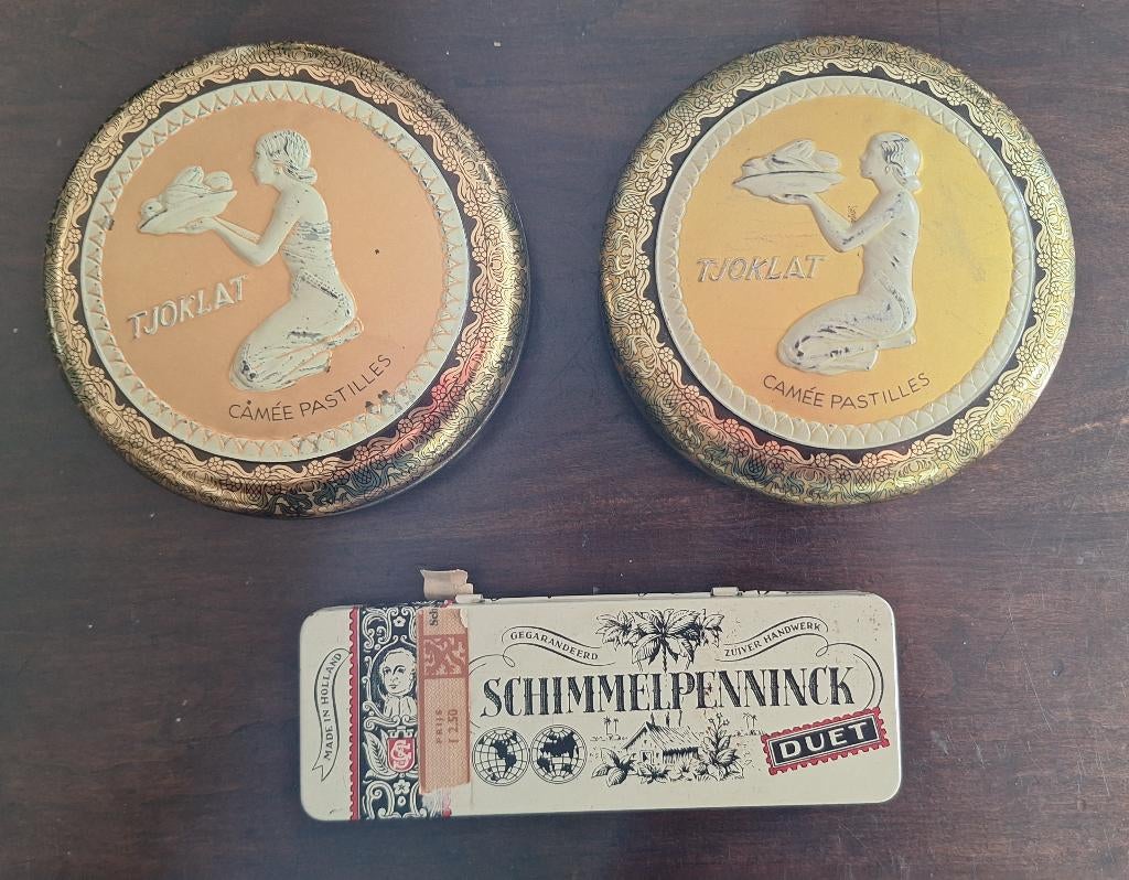 Tjoklat en Schimmelpenninck – Vintage blikken, Ophalen of Verzenden, Gebruikt, Overige, Overige merken