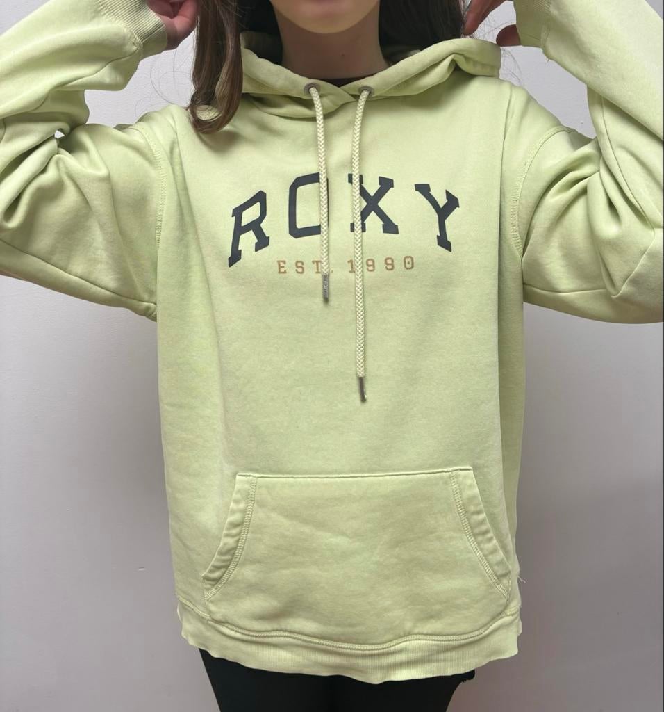 Roxy hoodie lichtgroen met logo - Gedragen, Ophalen of Verzenden, Gedragen, Maat 36 (S), Groen