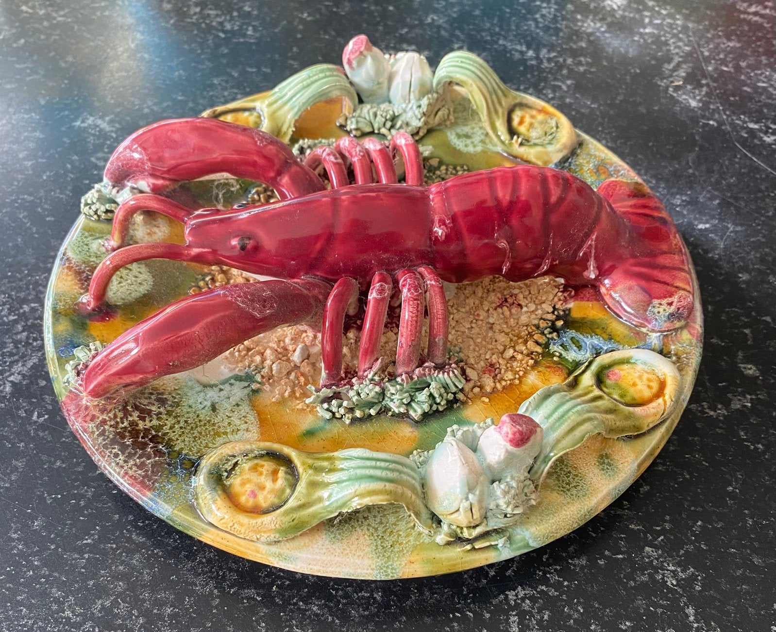 Majolica schotel  met kreeft, Antiek en Kunst, Ophalen of Verzenden