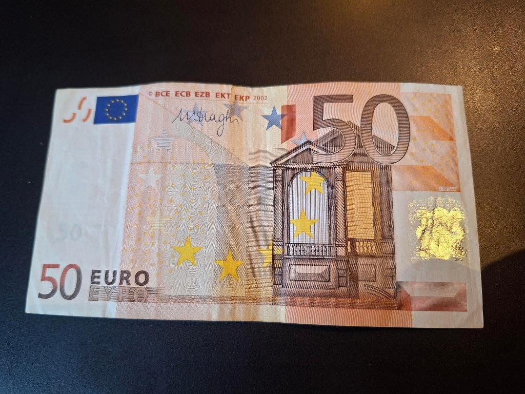 2002 Italië 50 euro oude serie Draghi printcode J102, Postzegels en Munten, Bankbiljetten | Europa | Eurobiljetten, Verzenden