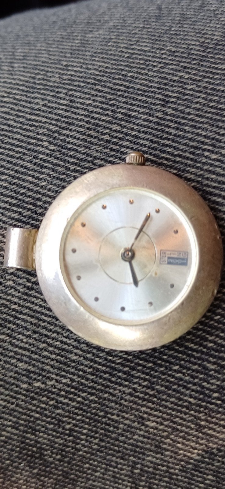 Zilveren hanghorloge  met zwaard keurmerk (0.925), Ophalen of Verzenden, Gebruikt, Zilver