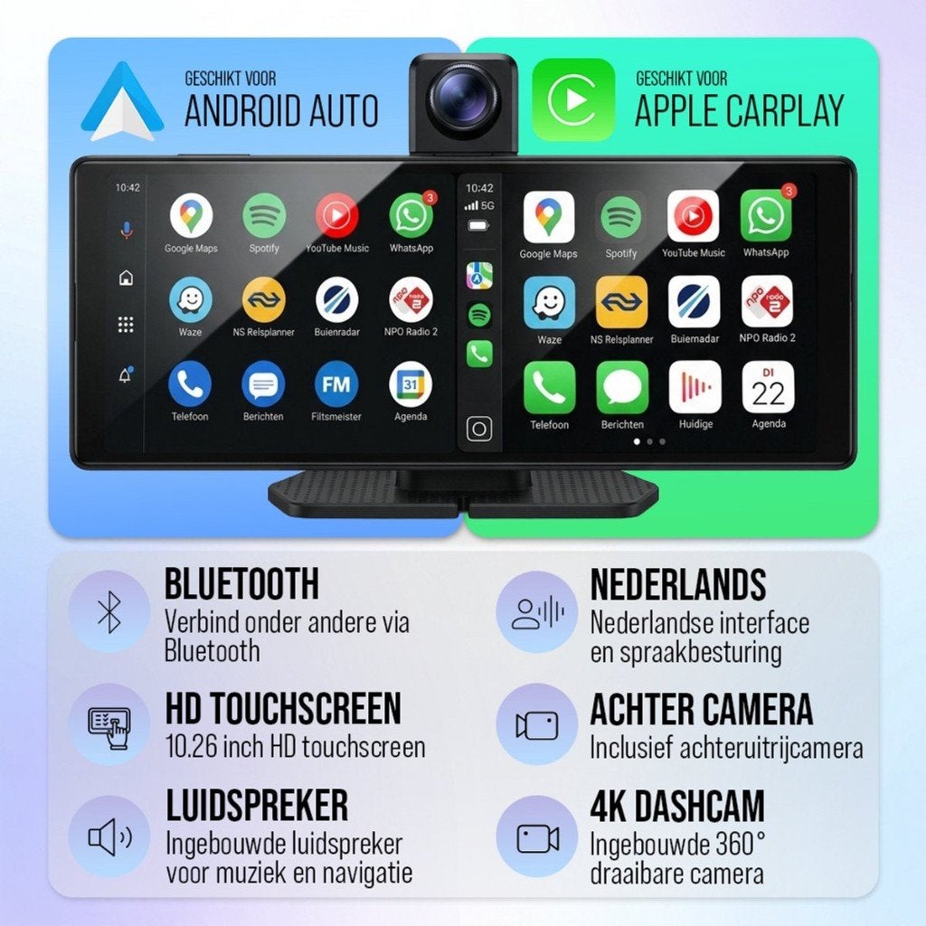 Senzo CarPlay Scherm 10.26 Inch - Met 4K Dashcam, Theodoor Colenbranderhof 9, 3059LC Rotterdam, Nederland, Info@currentcomponents.nl