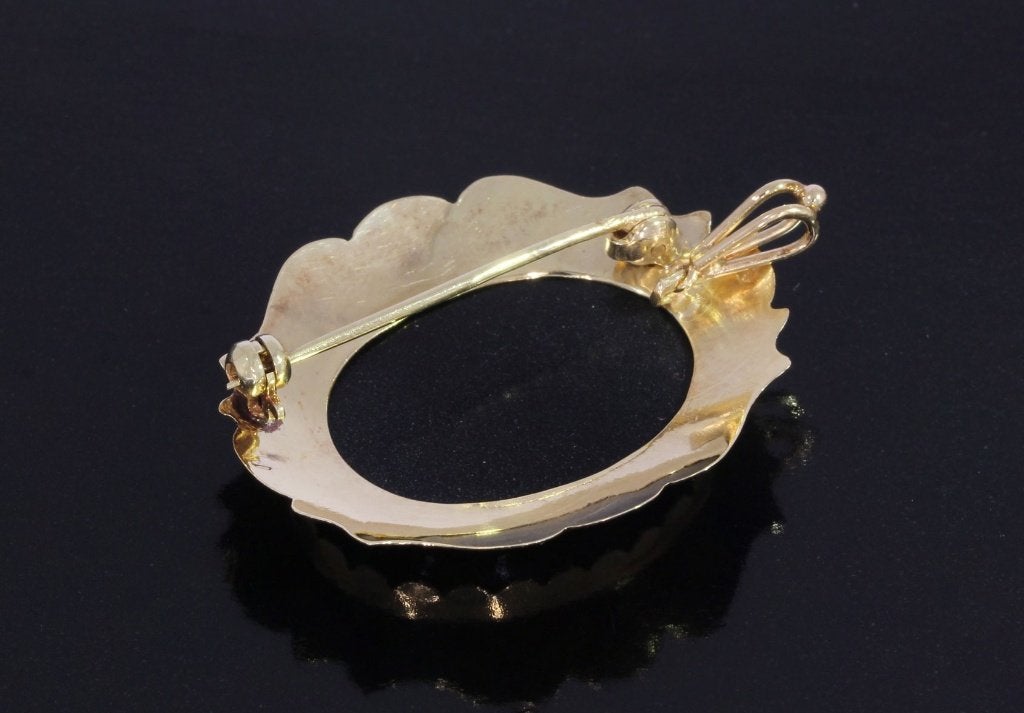 Mikromozaiek 14k gouden ketting hanger Pietra Dura broche, Verzenden, Goud, Hanger, Met edelsteen