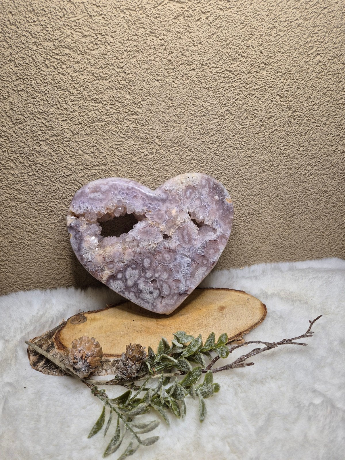 Roze amethist hart, Ophalen of Verzenden, Mineraal
