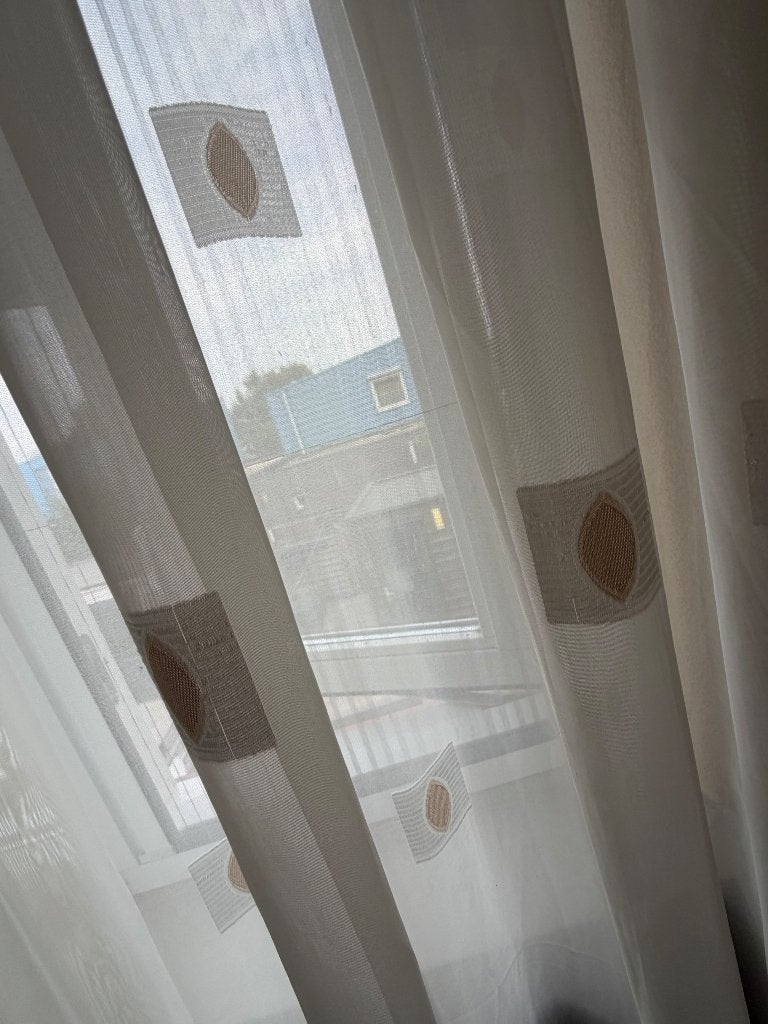 Vitrage te koop, Huis en Inrichting, Ophalen, Gebruikt, Crème, Lichtdoorlatend