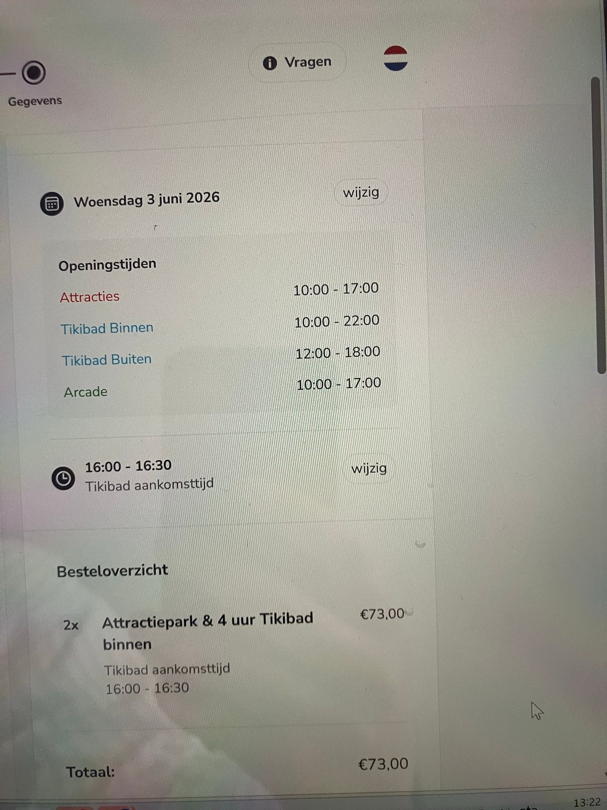 2 kaarten voor Duinrell incl Tikibad.  Geldig: 3 juni, Tickets en Kaartjes, Twee personen, Ticket of Toegangskaart