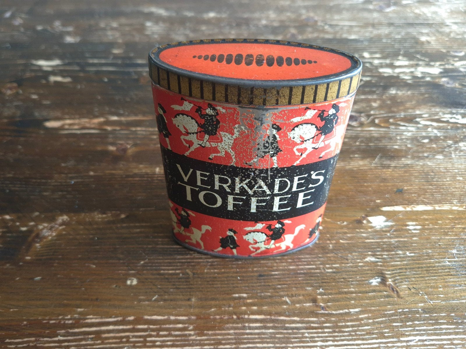 Verkade blikje toffee, Ophalen of Verzenden, Gebruikt, Koek(jes), Verkade