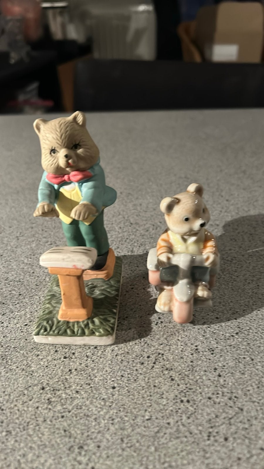 Twee schattige beelden van beren, decoratie, Ophalen of Verzenden, Zo goed als nieuw