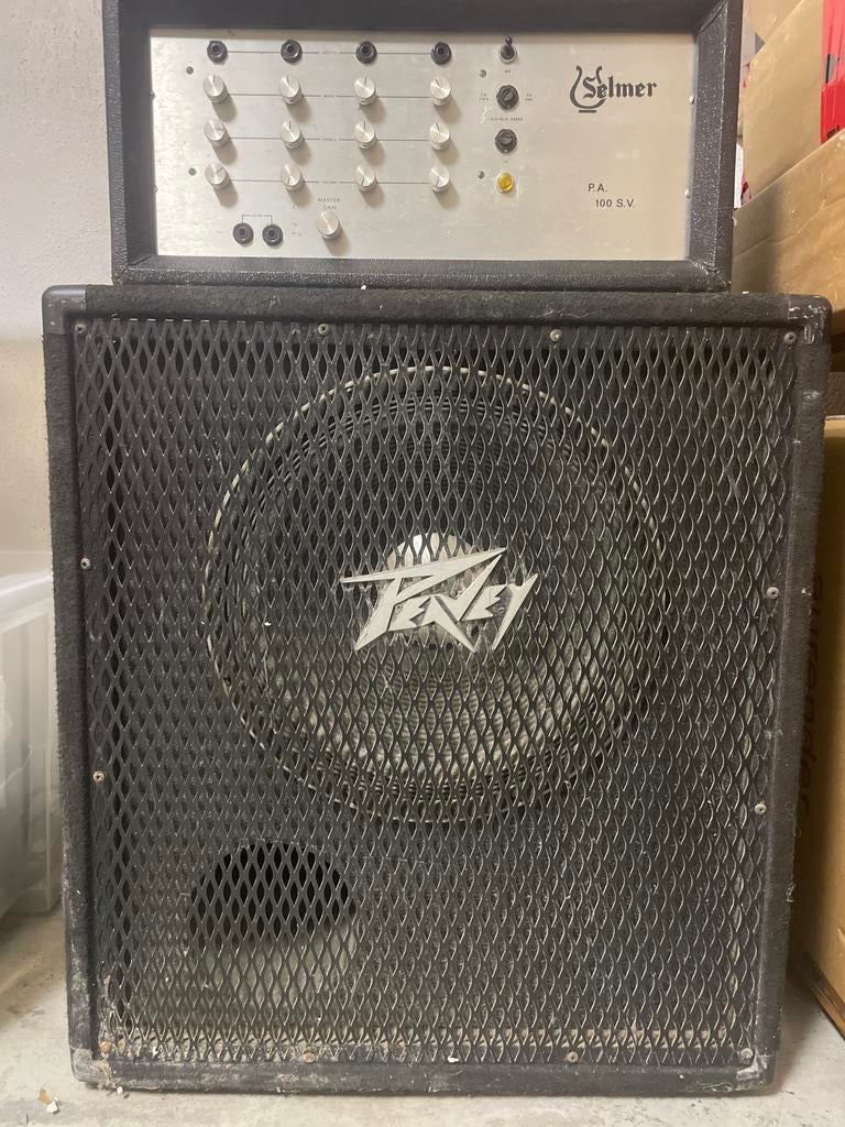 Selmer tube amp en Peavey 15 inch black widow., Ophalen, Zo goed als nieuw, 100 watt of meer