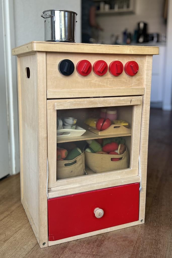 Houten speelkeuken - Speelgoed met oven en pannen etc., Ophalen, Zo goed als nieuw, Hout, Speelkeuken