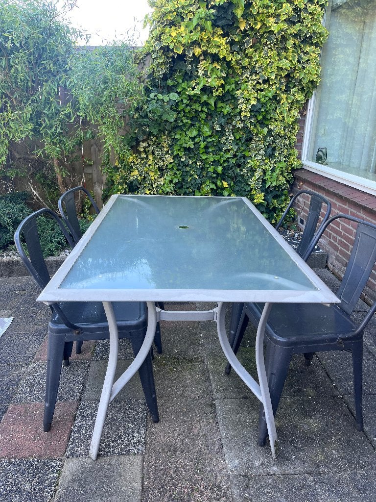 Gratis afhalen tuintafel, Ophalen, Gebruikt, Rechthoekig, Metaal