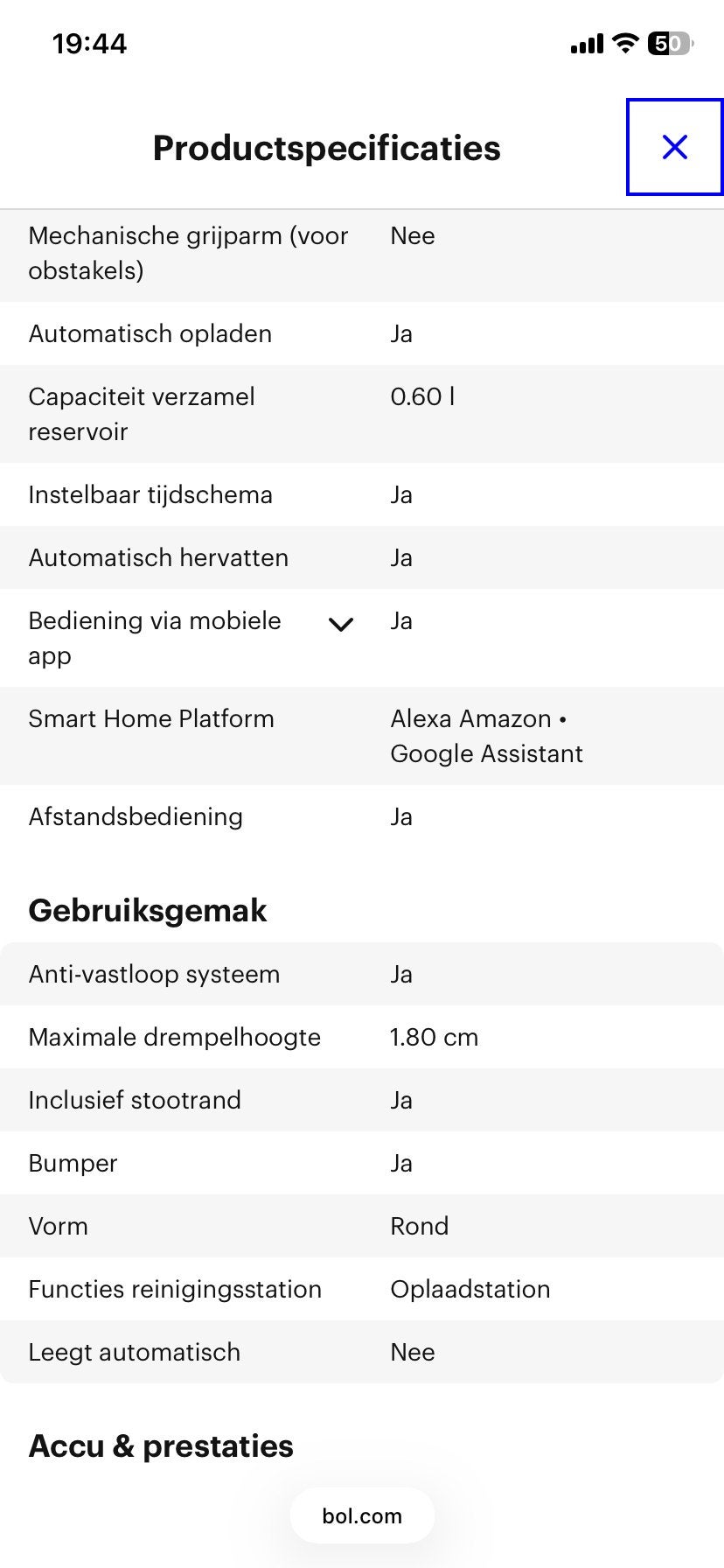Foto 6 van Robotstofzuiger - Mist afstandsbediening, werkt via app