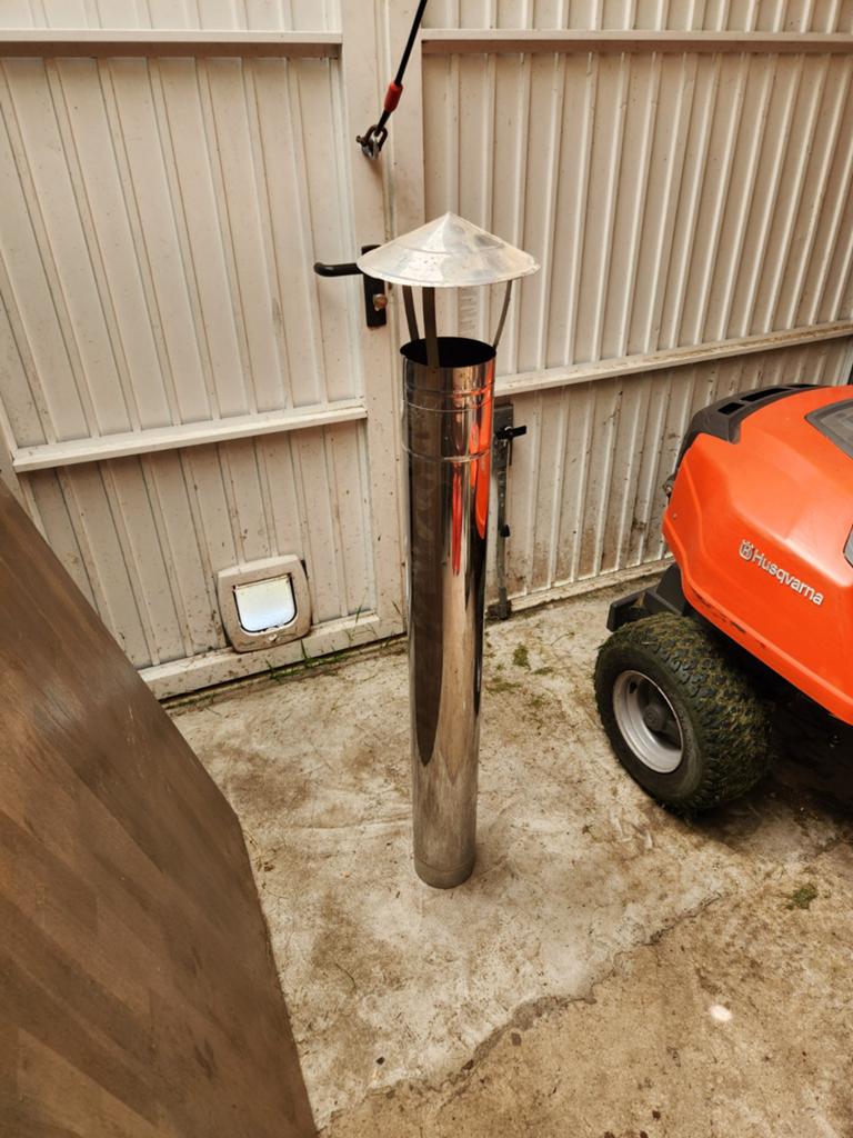 Enkelwandige Kachelpijp met kap d:120 l:100, Ophalen of Verzenden