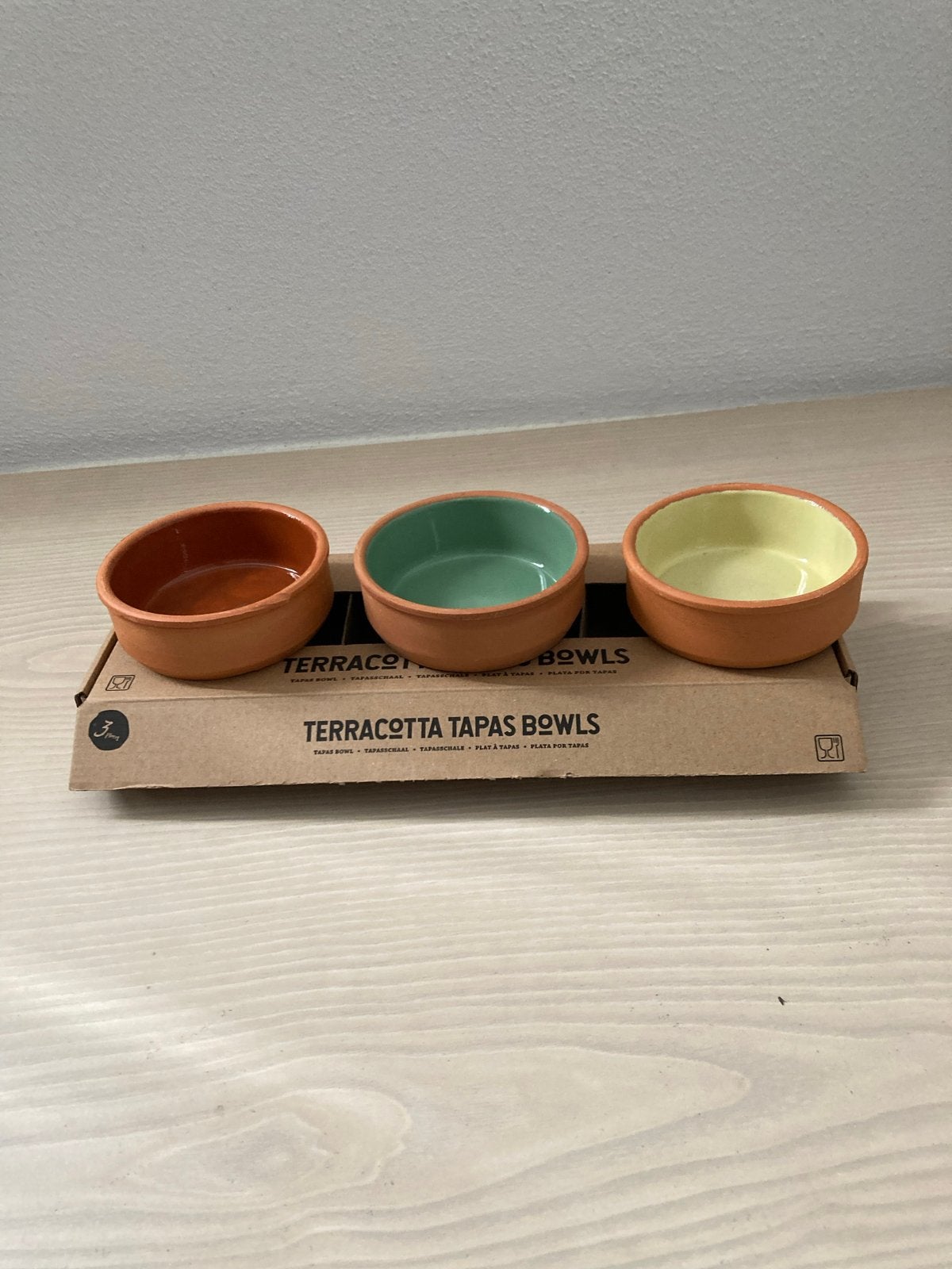 3 Terracotta Tapas Schaaltjes - Nieuw in verpakking, Overige typen, Nieuw, Ophalen of Verzenden, Steen/keramiek