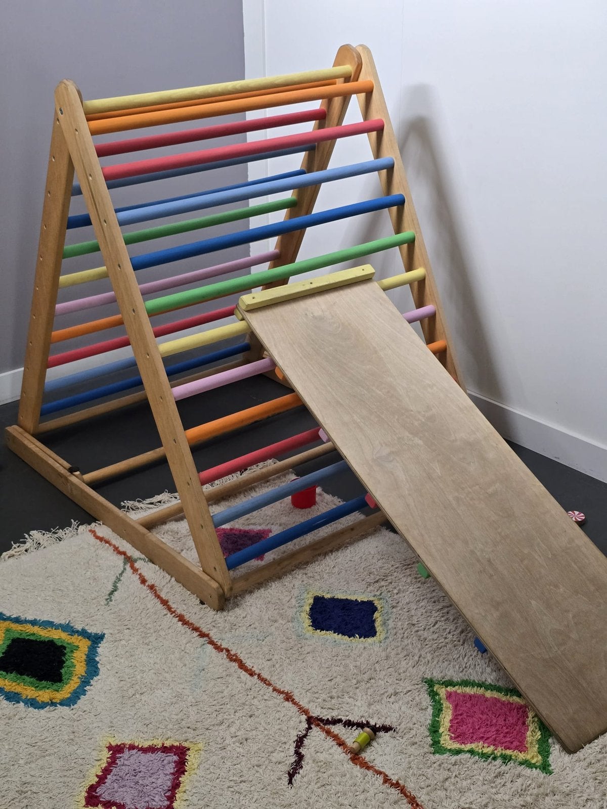 Klimrek met glijbaan en klimplank, Ophalen, Zo goed als nieuw
