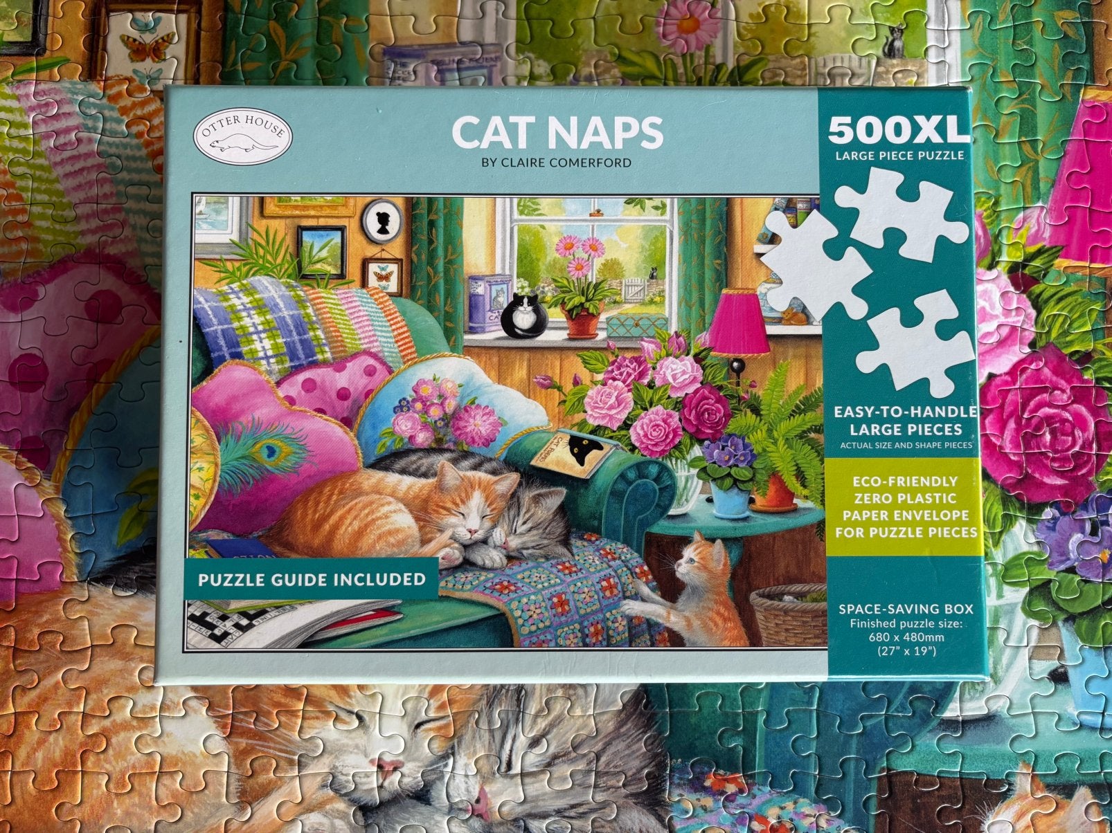 Otter House puzzel: Cat Naps, 500 XL stukjes, Ophalen of Verzenden, 500 t/m 1500 stukjes, Zo goed als nieuw, Legpuzzel