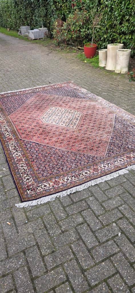 Prachtig groot handgeknoopt iraans bidjar Perzisch tapijt, Perzisch, 200 cm of meer, Ophalen of Verzenden, Zo goed als nieuw
