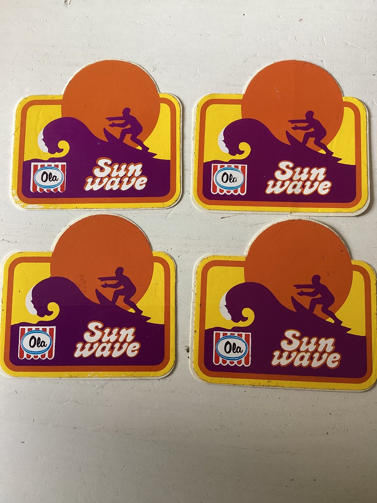 4 stickers Ola Sunwave, Verzenden, Zo goed als nieuw, Merk