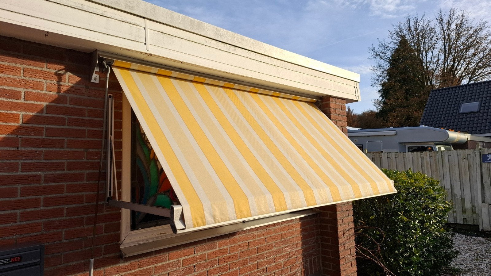Zonnescherm, Tuin en Terras, 150 tot 300 cm, Ophalen, Gebruikt, Knikarmscherm