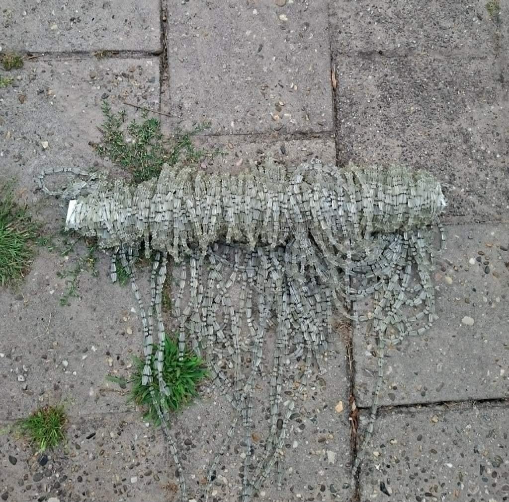 Kralengordijnen, Ophalen, Gebruikt, Geel, Vliegengordijn