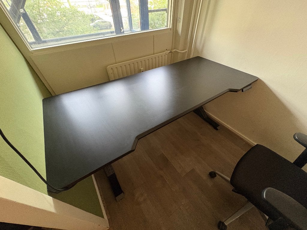 IKEA UPPSPEL zit-sta bureau 180x80 zwart, Ophalen, Zwart, Gebruikt, 180 cm