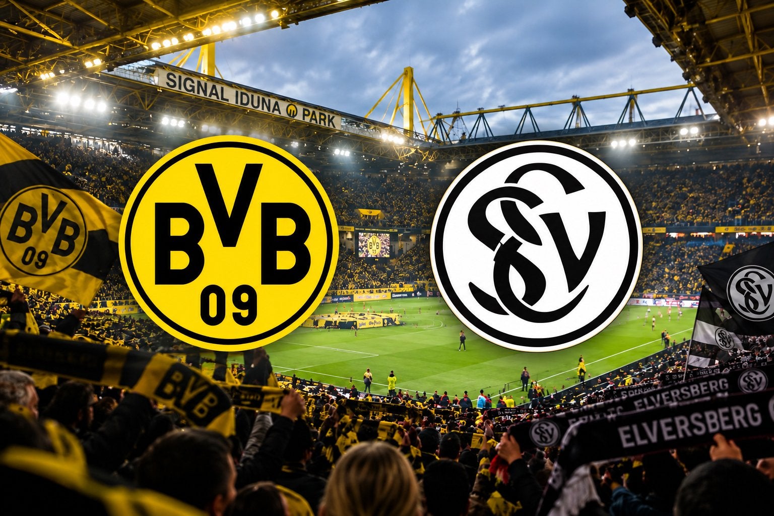 4 Tickets Borussia Dortmund - SV Elversberg | 7-11 15:30, Twee personen, November