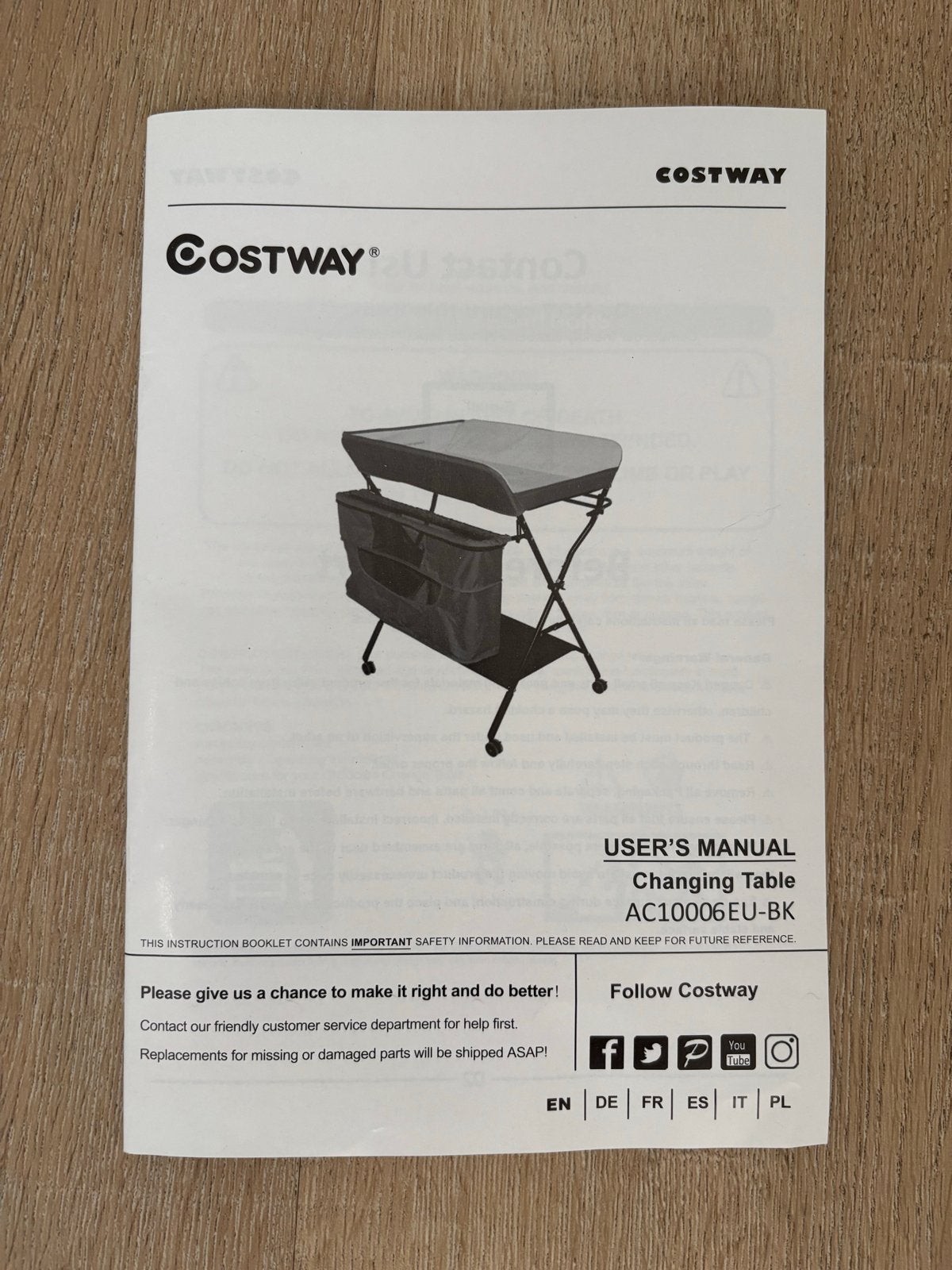 Safeplus Costway STEVIGE Opvouwbare Commode, Overige typen, Zo goed als nieuw, Standaard, Ophalen