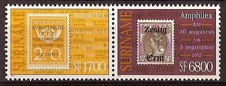Suriname 1167/8 postfris Amphilex 2002, Ophalen of Verzenden, Postfris
