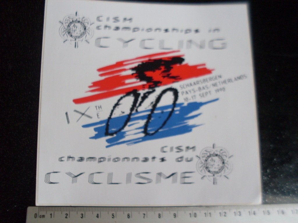sticker cism championships cycling schaarsbergen wielrennen, Verzenden, Zo goed als nieuw, Bedrijf of Vereniging