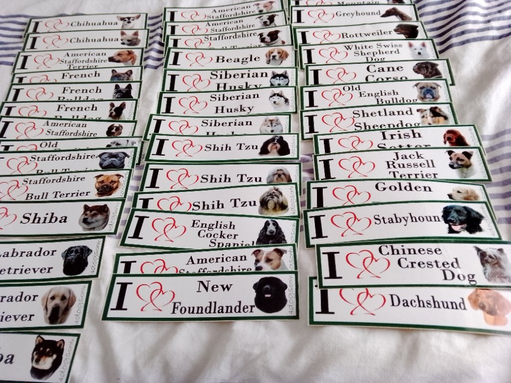 Honden stickers voor autoraam of raam, Dieren en Toebehoren, Ophalen, Nieuw, Overige typen