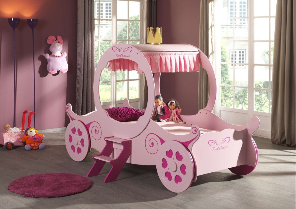 Autobed Princess Kate Koets - 90x200 - Roze, Niet ingevuld, Niet ingevuld, Niet ingevuld