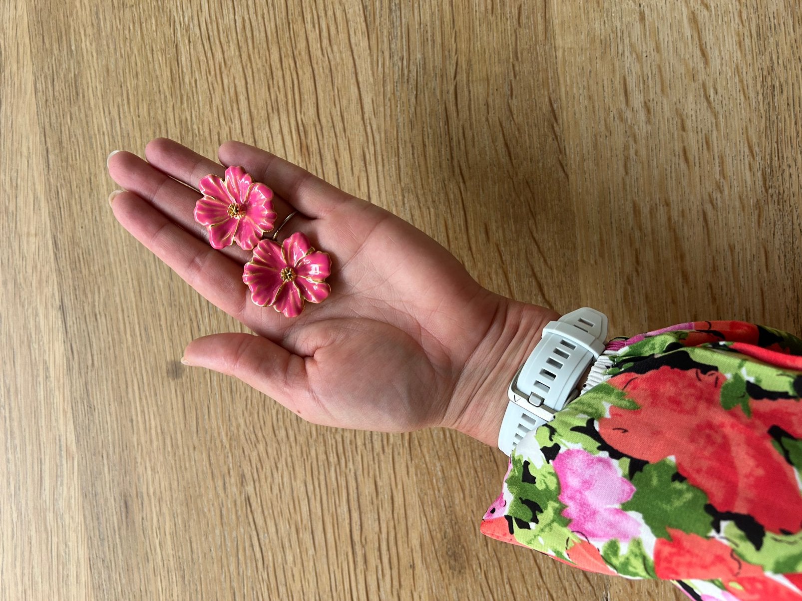 My Jewellery bloemenoorbellen – roze/goud – weinig gedragen, Ophalen of Verzenden, Zo goed als nieuw, 17 tot 18, Roze