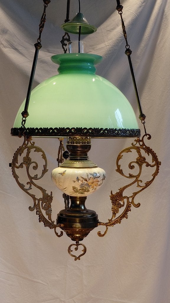 Antieke hanglamp Ehrich & Graetz 20''' matadorbrenner, Ophalen