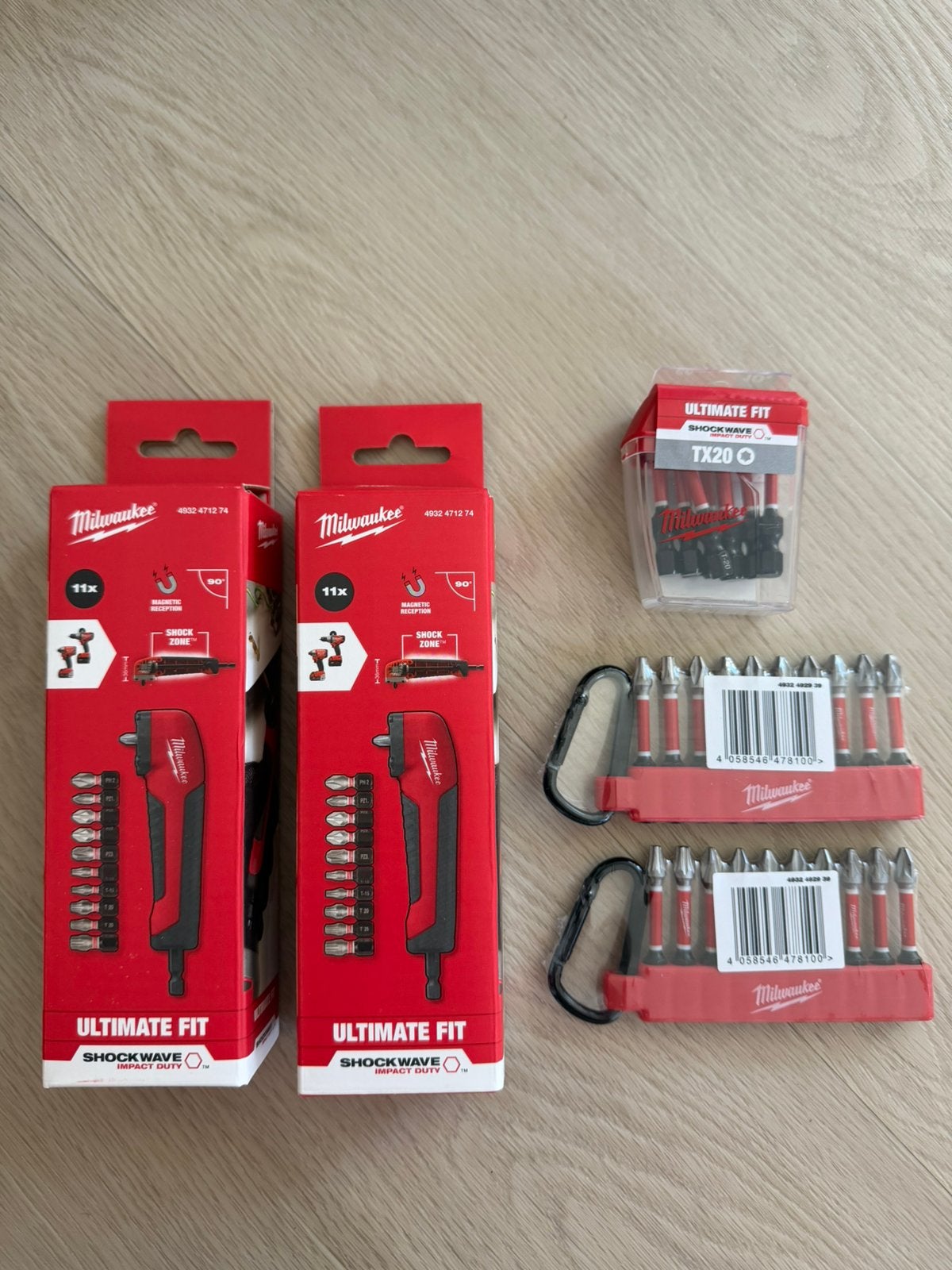 Milwaukee nieuw haakse schroef tx20 en bitjes met hanger, Ophalen of Verzenden, Nieuw