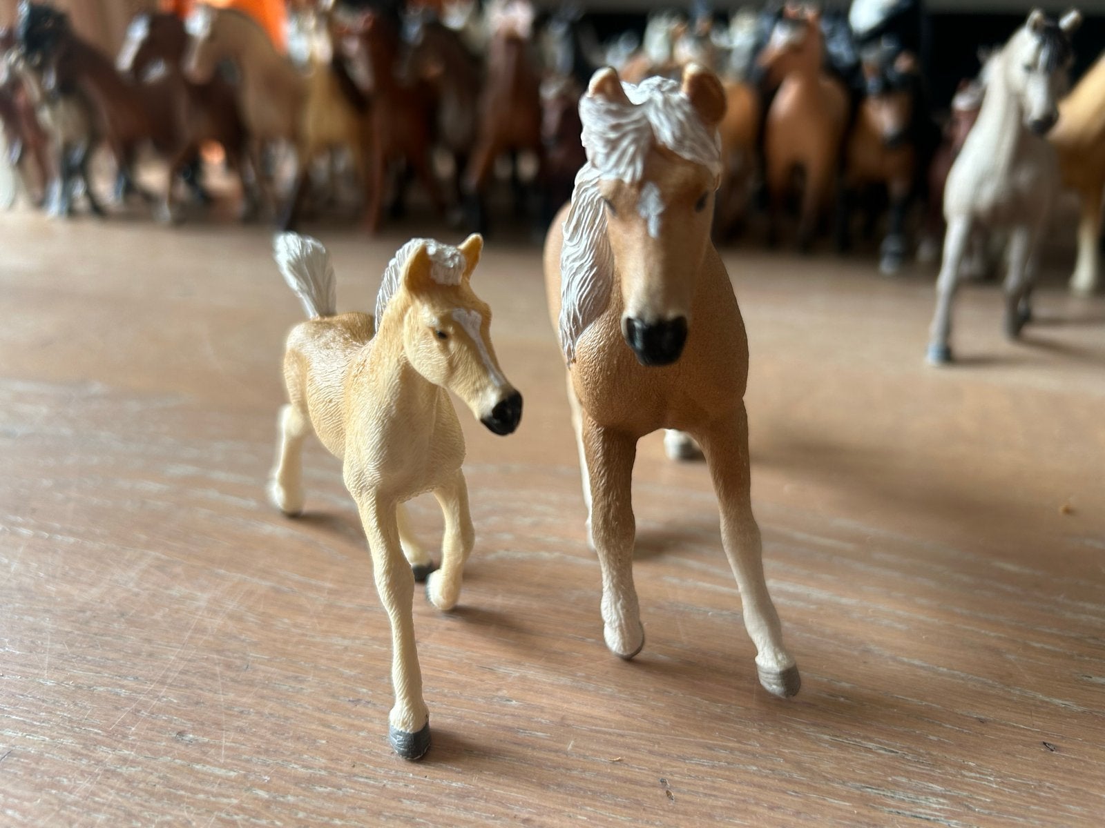 Schleich Haflinger Merrie (13945) met Veulen (13950), Ophalen of Verzenden, Gebruikt