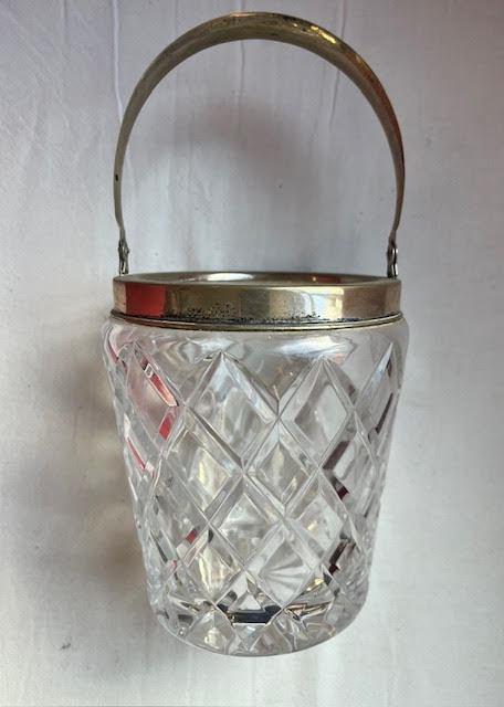 ijs klontjes emmertje, kristal, met tang, Glas of Glazen, Gebruikt, Ophalen of Verzenden, Glas