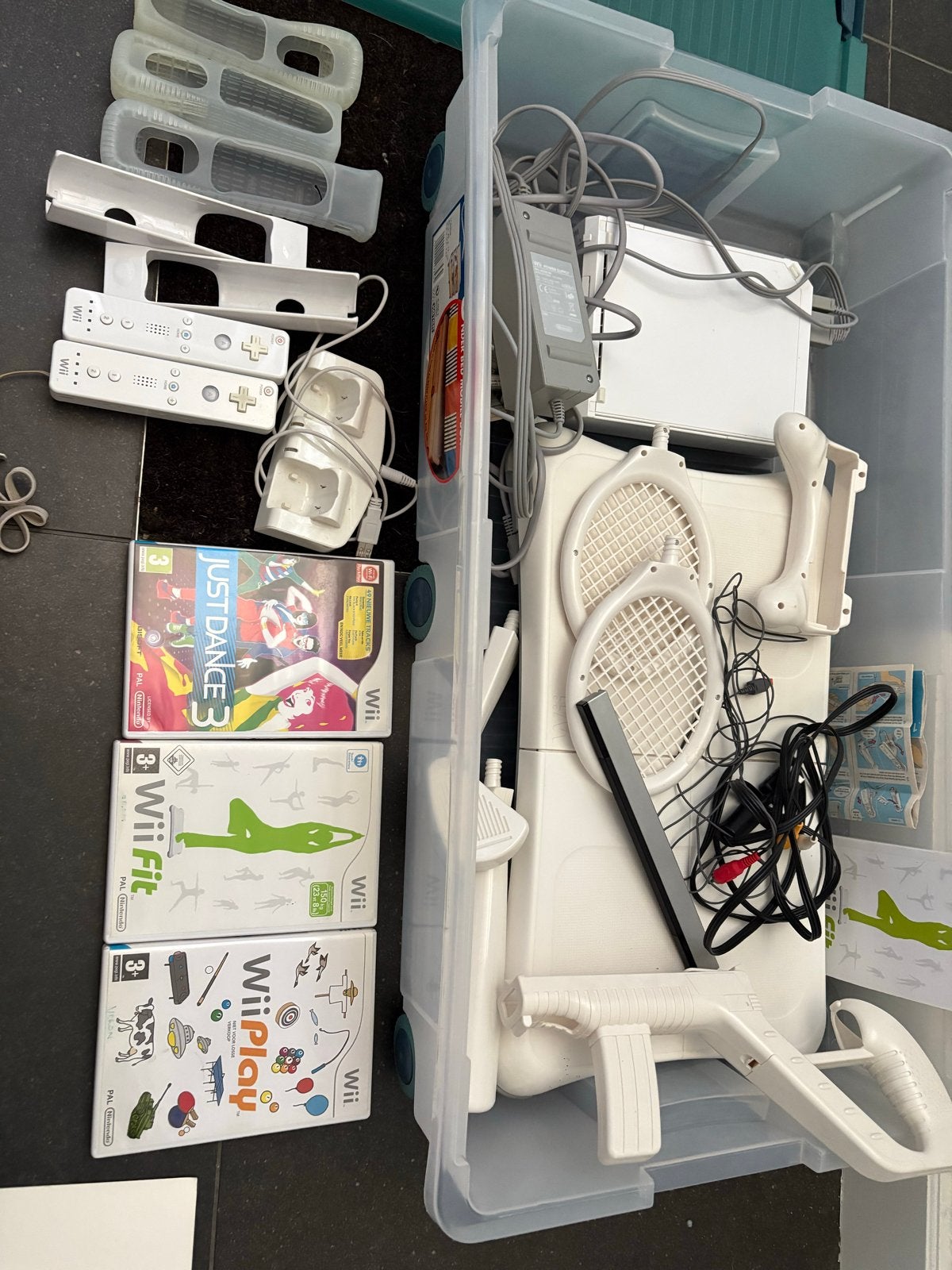 Wii set met accessoires en games - ongetest, Ophalen, Gebruikt, Met 2 controllers, Met games