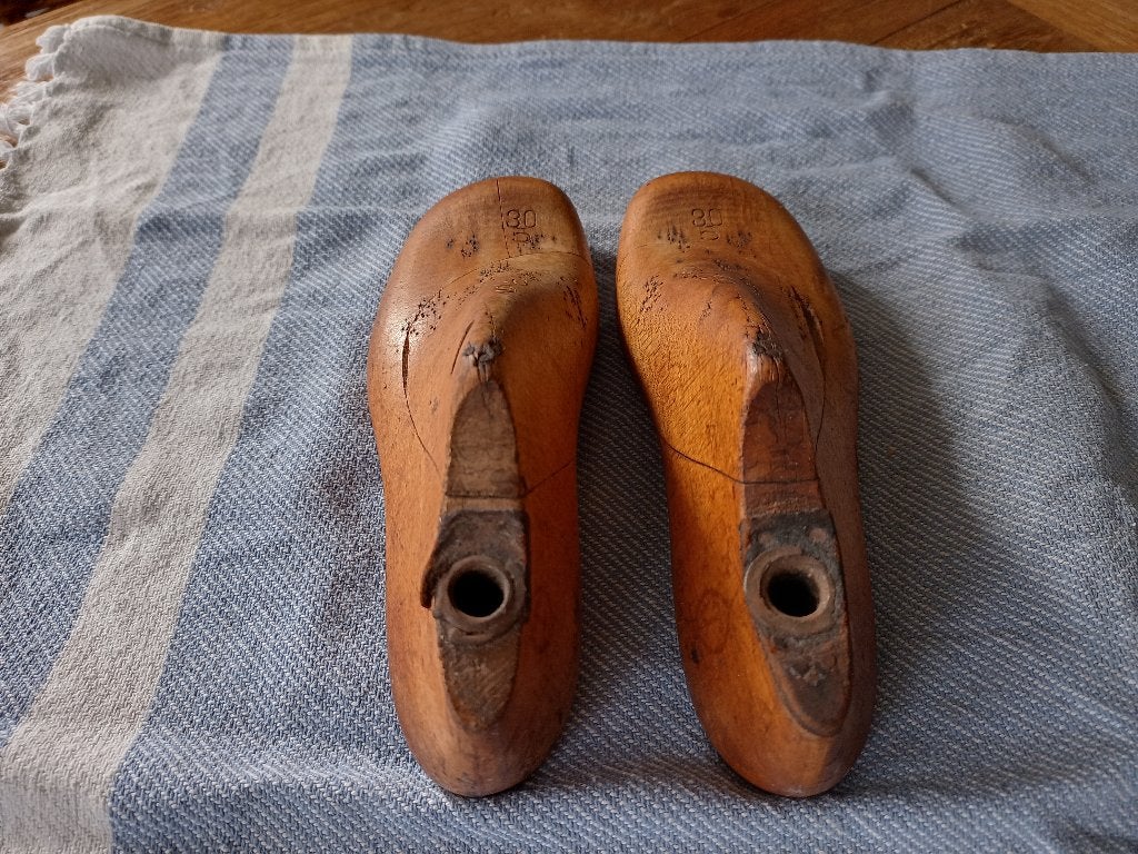 Antiek houten schoen mallen 1 paar, Antiek en Kunst, Ophalen of Verzenden