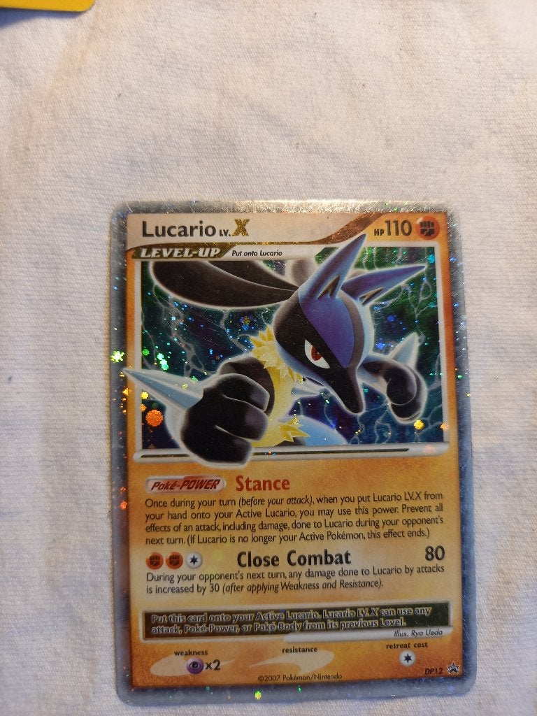 Pokemon Lucario LV.X (Promo #DP12, Ophalen of Verzenden, Gebruikt, Losse kaart