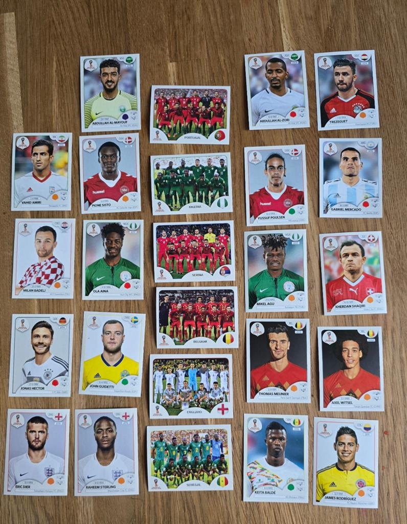 Panini WK 2018 Stickers - Set van 25 - Perfecte Staat, Ophalen of Verzenden, Zo goed als nieuw, Overige sporten, Poster, Plaatje of Sticker