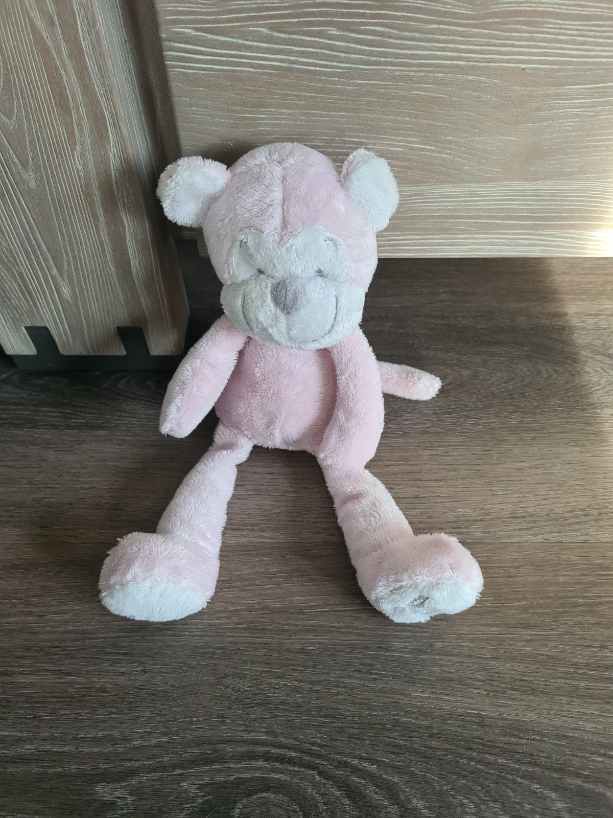Pluche knuffelbeer Wit & Roze, Ophalen of Verzenden, Zo goed als nieuw, Beer