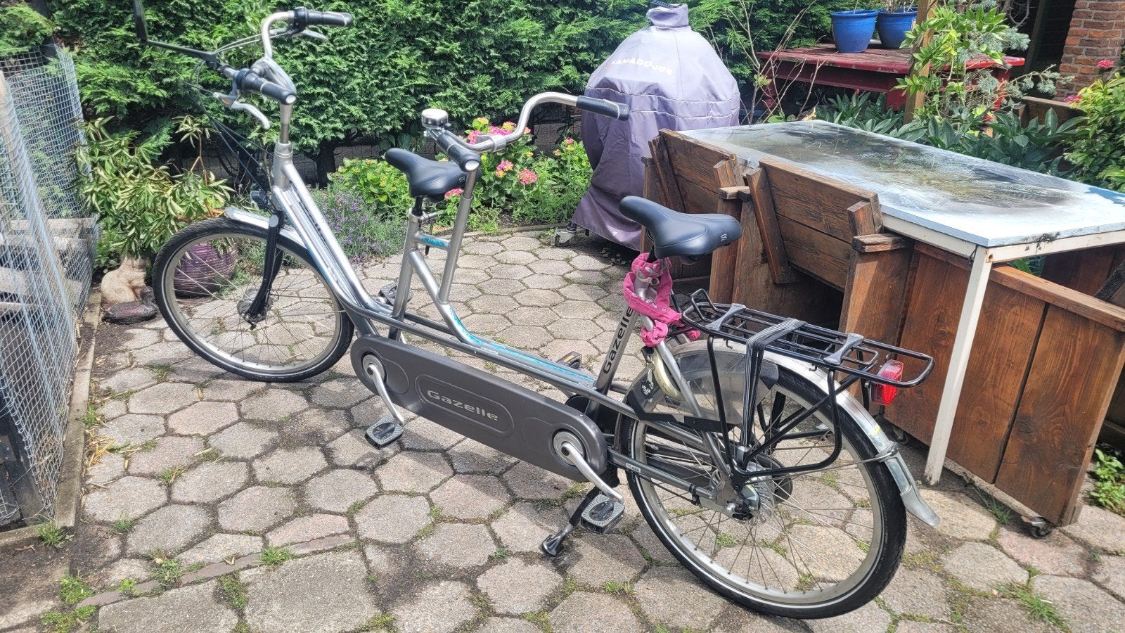 Gazelle tandem, Fietsen en Brommers, Fietsen | Tandems, 55 cm of meer, Ophalen, Minder dan 10 versnellingen, Vering