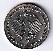 2  mark  1971   F  Duitsland. km. 124, Ophalen of Verzenden, Duitsland, Losse munt