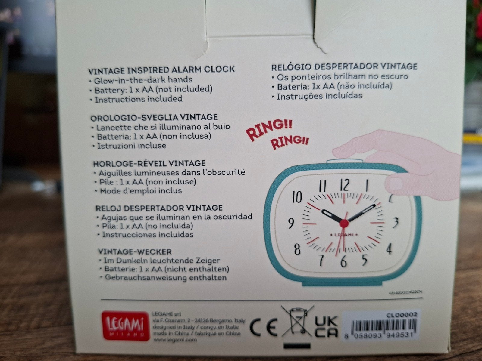 Vintage Wekker - Glow-in-the-dark wijzers, Ophalen of Verzenden, Nieuw