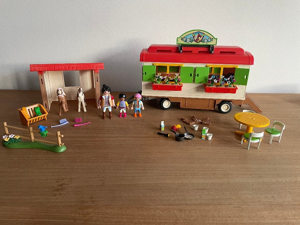 Playmobil ponykamp aanhanger Country 70510 (set 8), Ophalen of Verzenden, Zo goed als nieuw, Complete set