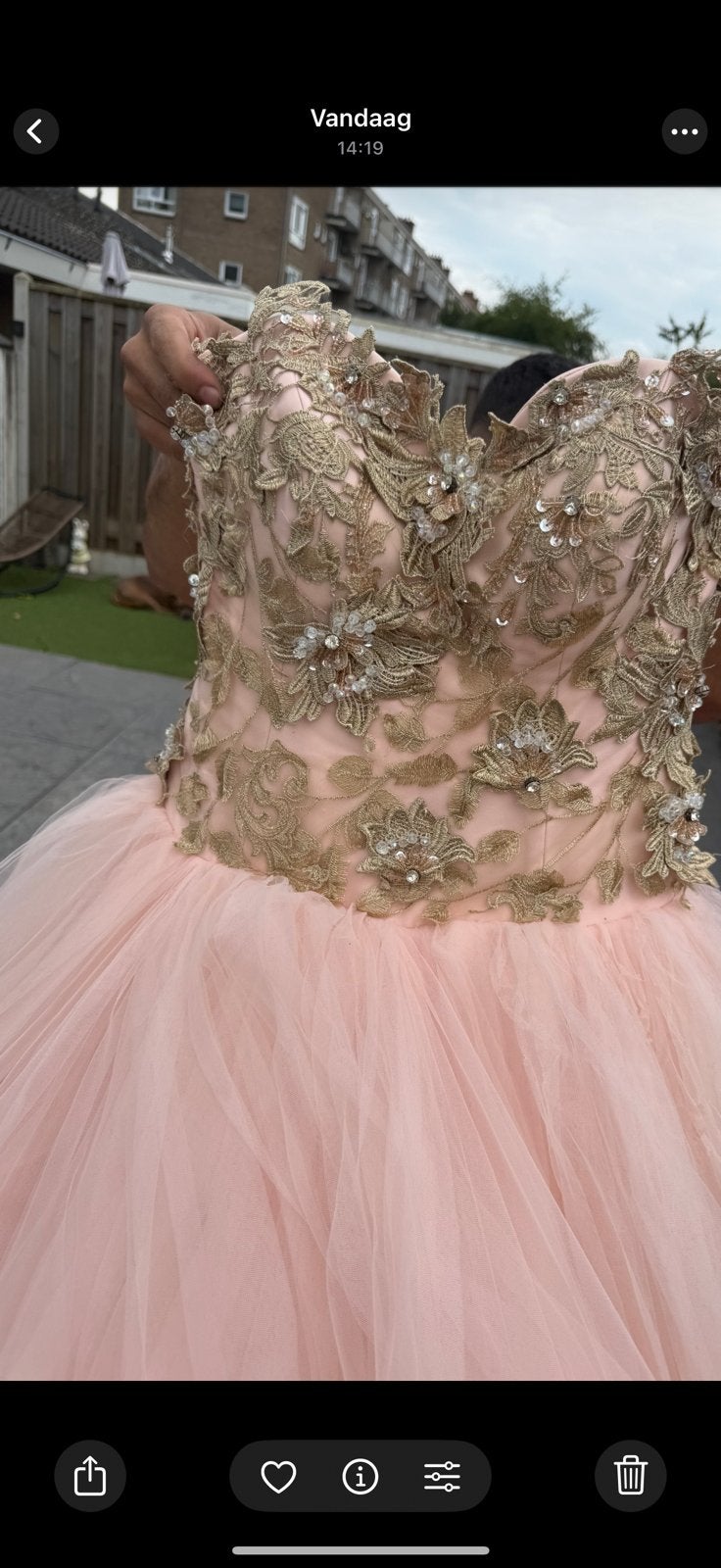 Verlovings/Gala Jurk met 3D Effect, Ophalen of Verzenden, Zo goed als nieuw, Roze, Trouwjurk