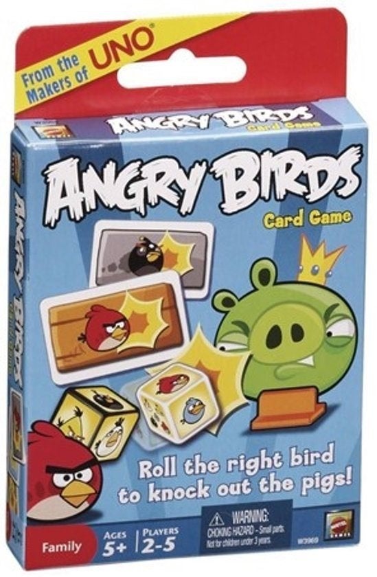 Angry Birds kaartspel, Drie of vier spelers, Ophalen of Verzenden, Gebruikt, Mattel