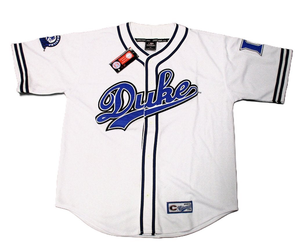 DUKE BLUE DEVILS BASEBALL JERSEY BY COLOSSEUM WHITE NCAA XXL, Honkbal, Info@taurusvintage.nl, Nieuw, WEG EN LAND