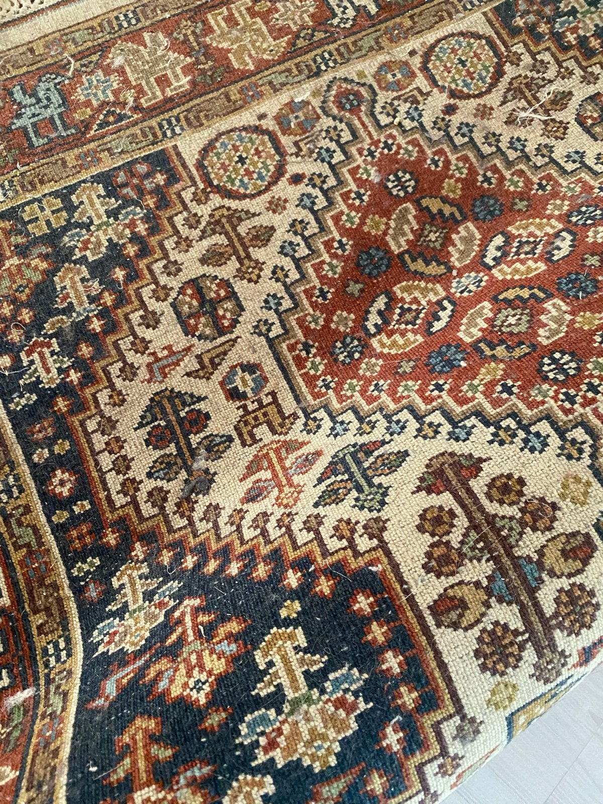 Vintage Oosters Tapijt - Hal Loper met Rijk Patroon, Huis en Inrichting, Ophalen, Minder dan 50 cm, Gebruikt, Bruin